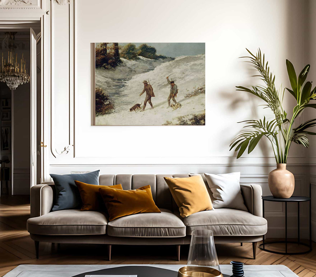 Hunters In The Snow Or The Poachers By Jean Desire Gustave Courbet Phoenix 4x3