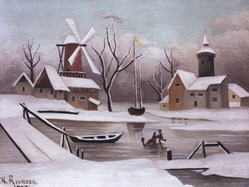 Ice Skaters On A Frozen Pond By Henri Julien Felix Rousseau Phoenix 4x3