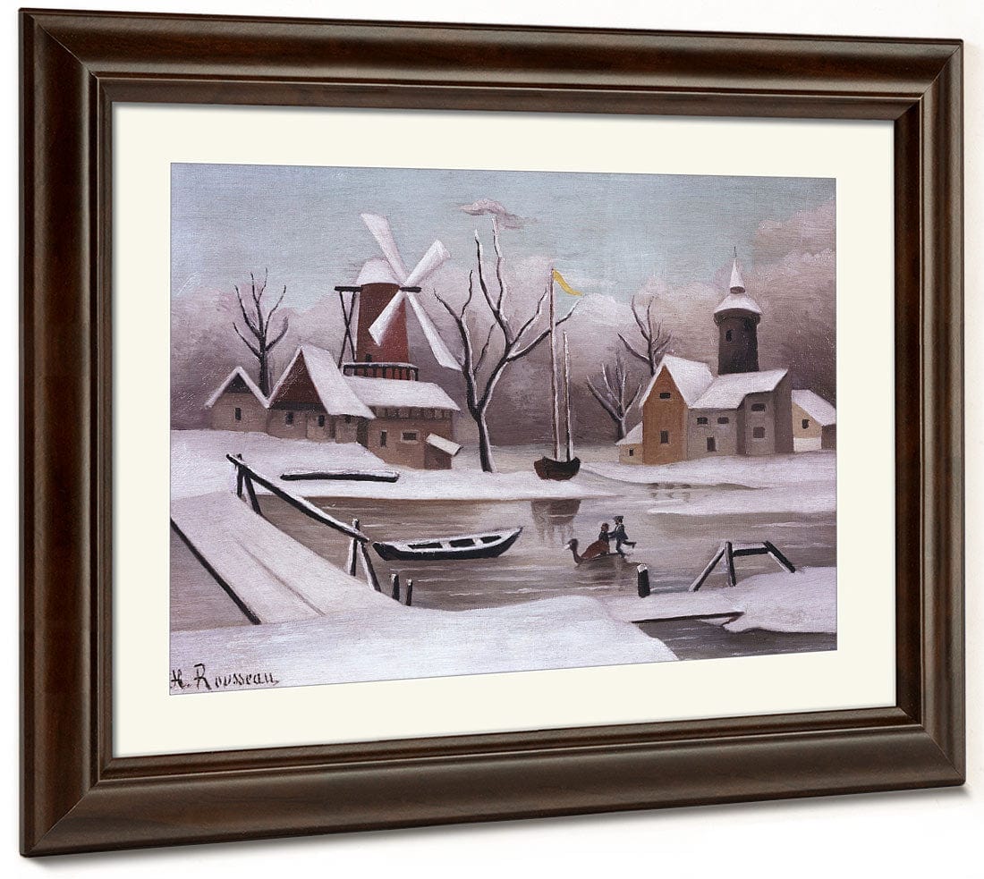 Ice Skaters On A Frozen Pond By Henri Julien Felix Rousseau Phoenix 4x3