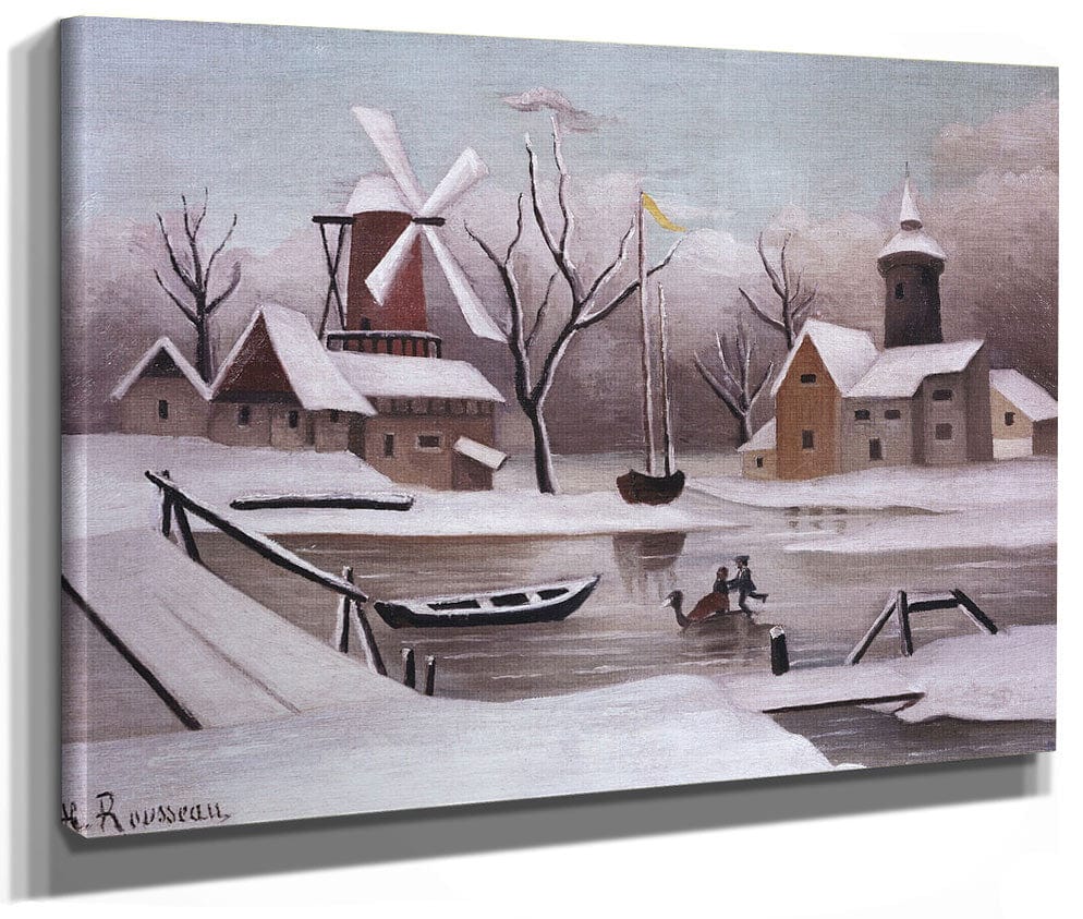 Ice Skaters On A Frozen Pond By Henri Julien Felix Rousseau Phoenix 4x3