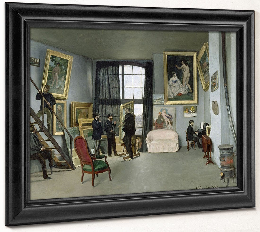 L'atelier De Bazille, 9 Rue De La Condamine A Paris Astruc Ou Monet, Manet, Bazille, Edmond Maitre Au Piano By Frederic Bazille Phoenix 4x3
