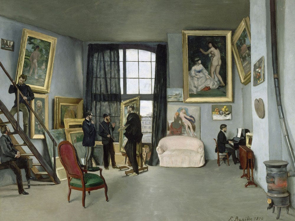 L'atelier De Bazille, 9 Rue De La Condamine A Paris Astruc Ou Monet, Manet, Bazille, Edmond Maitre Au Piano By Frederic Bazille Phoenix 4x3
