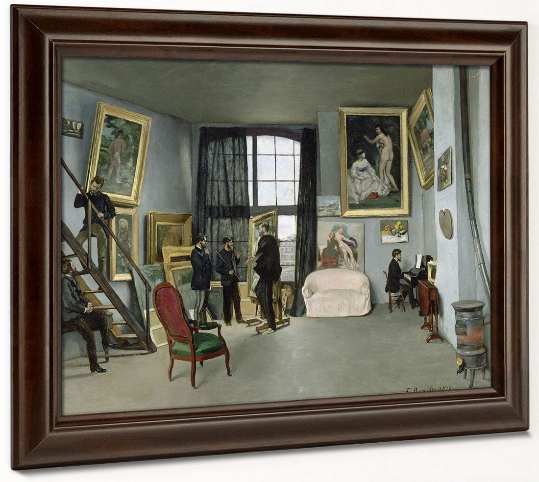 L'atelier De Bazille, 9 Rue De La Condamine A Paris Astruc Ou Monet, Manet, Bazille, Edmond Maitre Au Piano By Frederic Bazille Phoenix 4x3