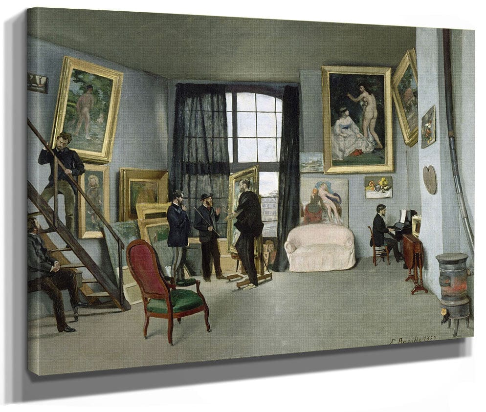 L'atelier De Bazille, 9 Rue De La Condamine A Paris Astruc Ou Monet, Manet, Bazille, Edmond Maitre Au Piano By Frederic Bazille Phoenix 4x3