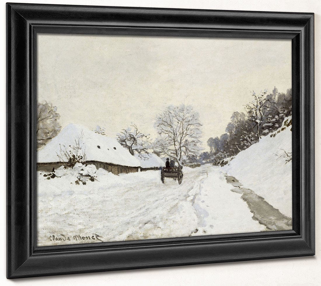 La Charrette. Route Sous La Neige A Honfleur, Avec La Ferme Saint Simeon By Claude Monet Phoenix 4x3
