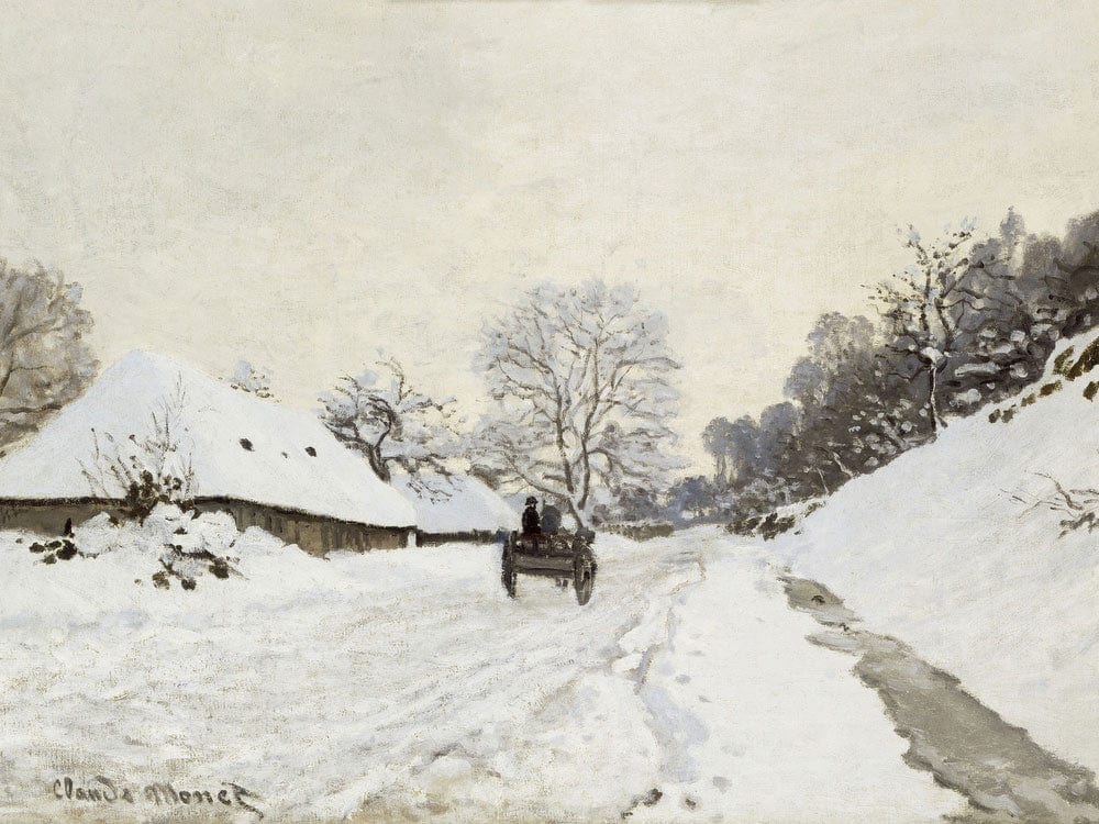 La Charrette. Route Sous La Neige A Honfleur, Avec La Ferme Saint Simeon By Claude Monet Phoenix 4x3