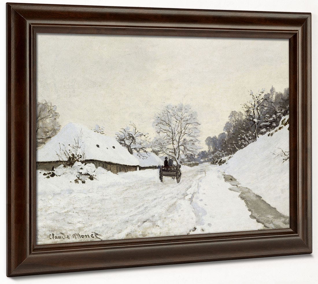 La Charrette. Route Sous La Neige A Honfleur, Avec La Ferme Saint Simeon By Claude Monet Phoenix 4x3