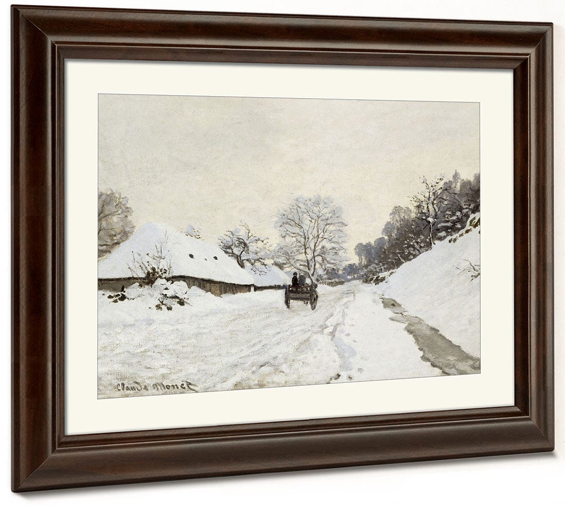 La Charrette. Route Sous La Neige A Honfleur, Avec La Ferme Saint Simeon By Claude Monet Phoenix 4x3