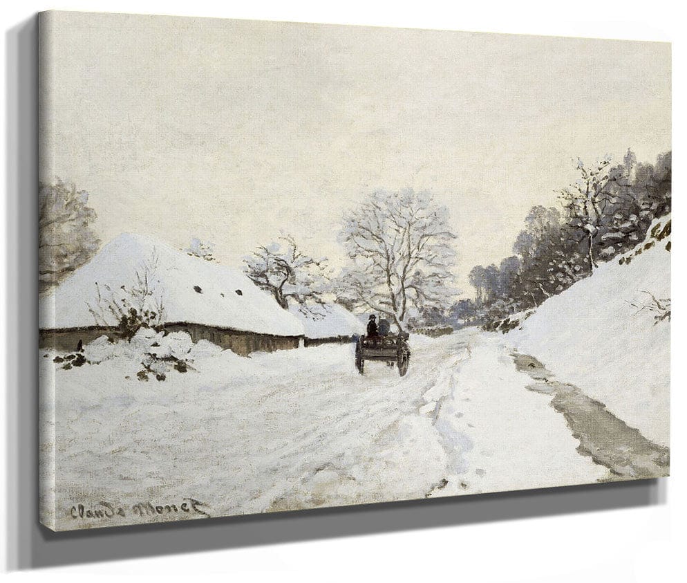 La Charrette. Route Sous La Neige A Honfleur, Avec La Ferme Saint Simeon By Claude Monet Phoenix 4x3