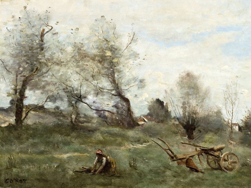 La Charrue (The Plow) By Jean Baptiste Camille Corot Phoenix 4x3