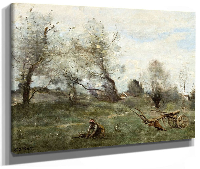 La Charrue (The Plow) By Jean Baptiste Camille Corot Phoenix 4x3