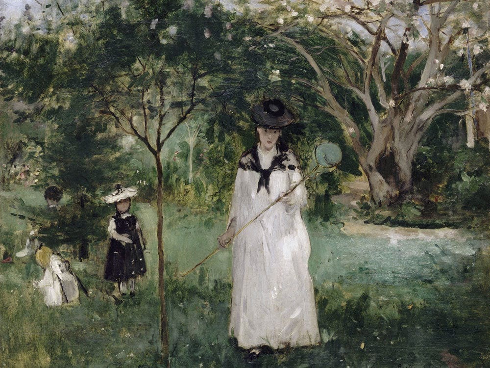 La Chasse Aux Papillons Madame Pontillon, Nee Edma Morisot (1839 1921), Soeur De L'artiste Et Ses Filles Jeanne Et Blanche By Berthe Morisot Phoenix 4x3