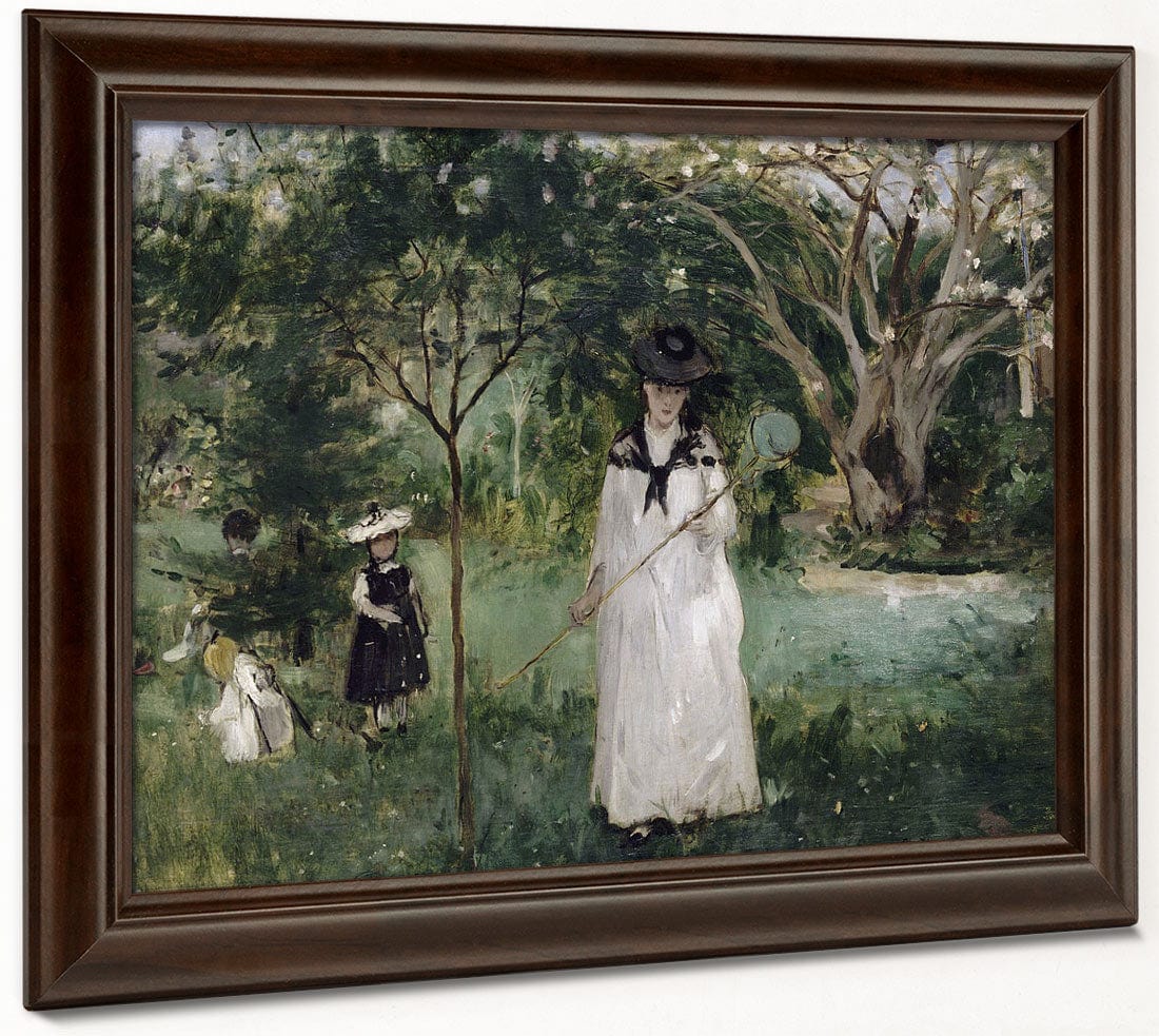 La Chasse Aux Papillons Madame Pontillon, Nee Edma Morisot (1839 1921), Soeur De L'artiste Et Ses Filles Jeanne Et Blanche By Berthe Morisot Phoenix 4x3