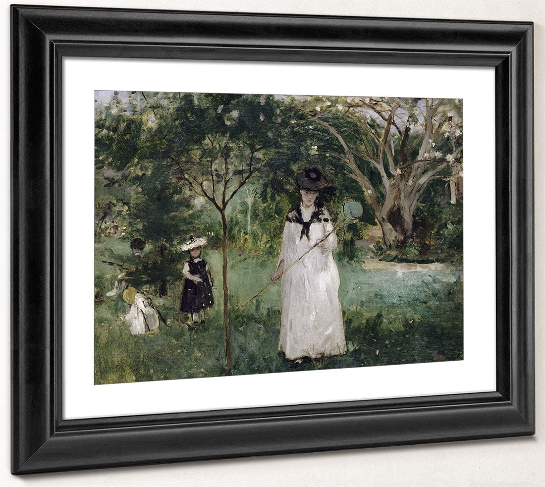 La Chasse Aux Papillons Madame Pontillon, Nee Edma Morisot (1839 1921), Soeur De L'artiste Et Ses Filles Jeanne Et Blanche By Berthe Morisot Phoenix 4x3