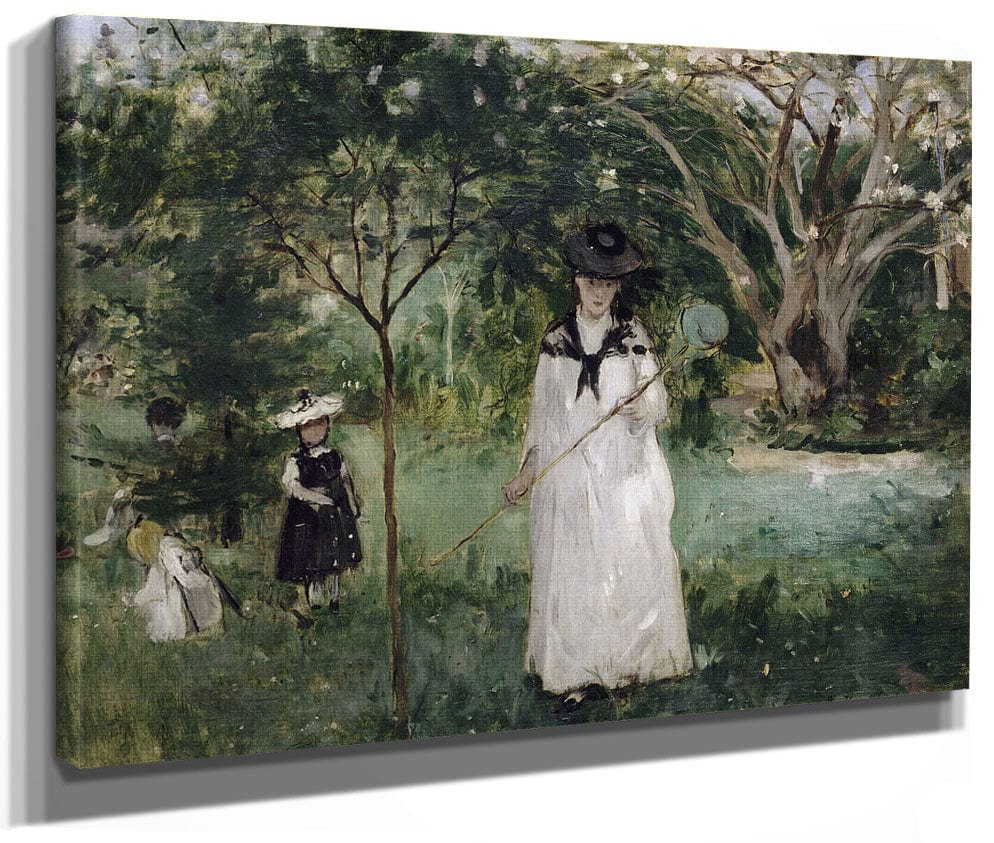 La Chasse Aux Papillons Madame Pontillon, Nee Edma Morisot (1839 1921), Soeur De L'artiste Et Ses Filles Jeanne Et Blanche By Berthe Morisot Phoenix 4x3