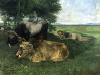 La Siesta Pendant La Saison Des Foins (And Detail Of Animals Sleeping Under A Tree) By Jean Desire Gustave Courbet Phoenix 4x3