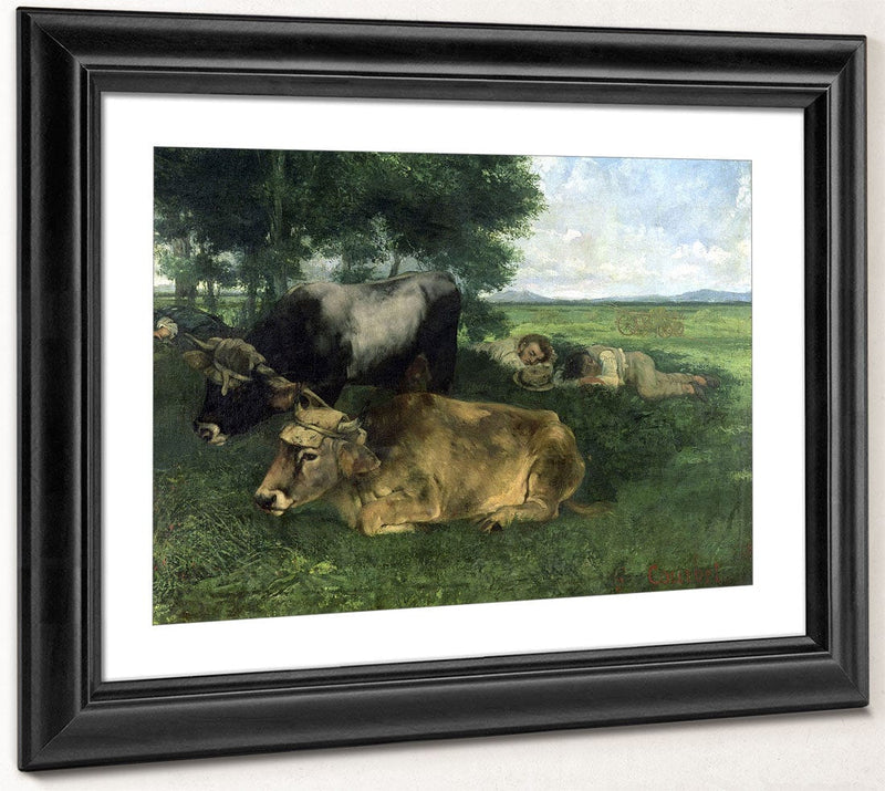 La Siesta Pendant La Saison Des Foins (And Detail Of Animals Sleeping Under A Tree) By Jean Desire Gustave Courbet Phoenix 4x3