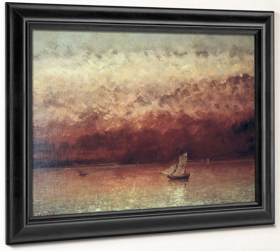 Lake Leman With Setting Sun By Jean Desire Gustave Courbet Phoenix 4x3