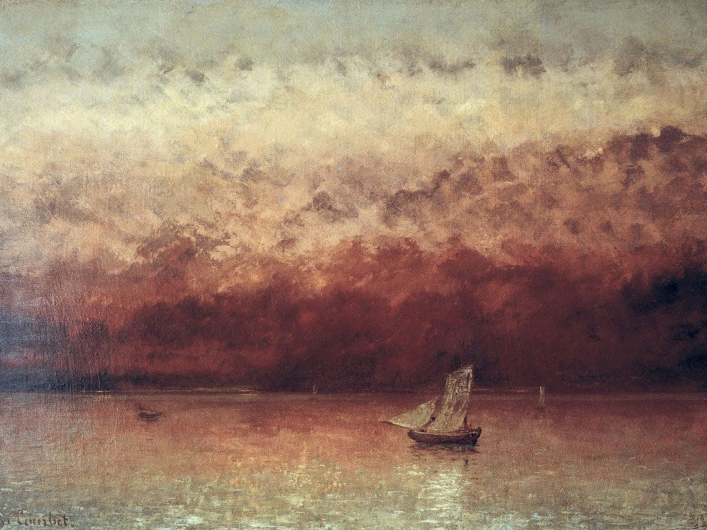 Lake Leman With Setting Sun By Jean Desire Gustave Courbet Phoenix 4x3