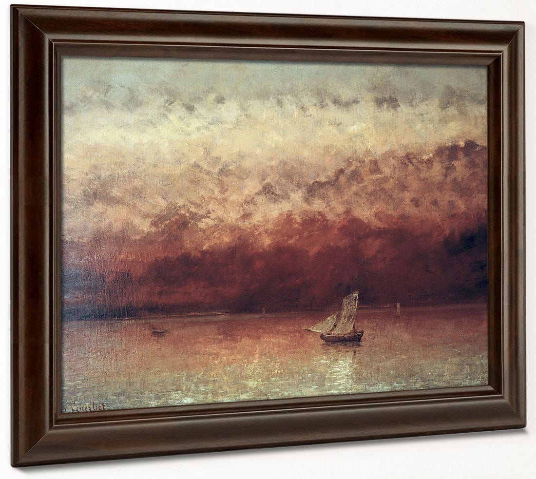 Lake Leman With Setting Sun By Jean Desire Gustave Courbet Phoenix 4x3