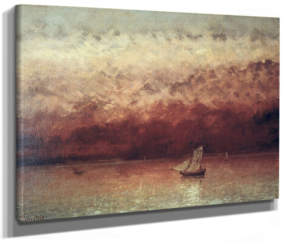 Lake Leman With Setting Sun By Jean Desire Gustave Courbet Phoenix 4x3