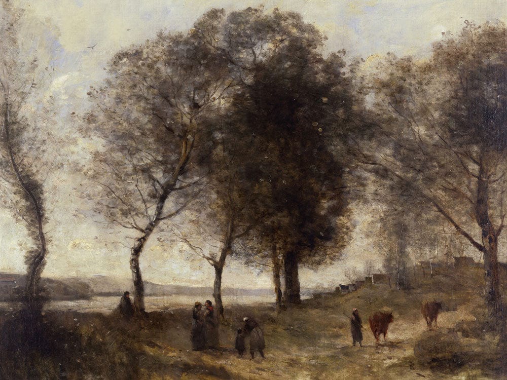 Le Lac (Or Le Chemin Des Vaches) By Jean Baptiste Camille Corot Phoenix 4x3