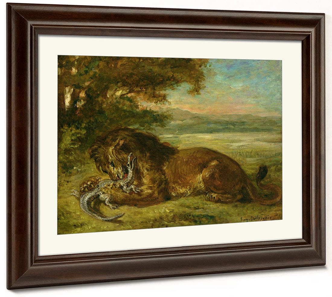 Lion And Alligator By Ferdinand Victor Eugene Delacroix Phoenix 4x3