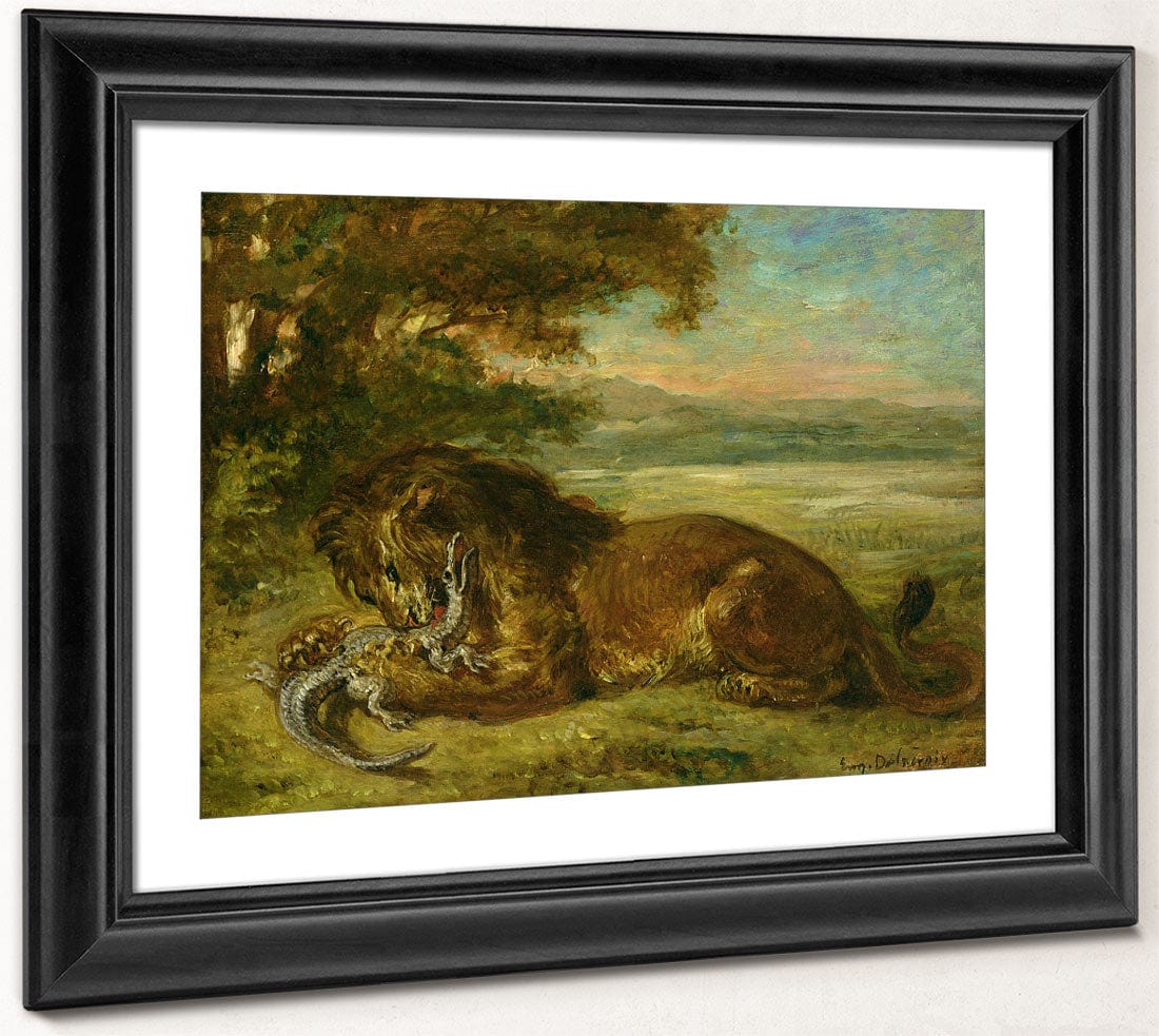 Lion And Alligator By Ferdinand Victor Eugene Delacroix Phoenix 4x3