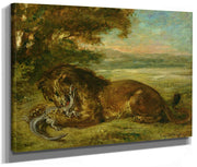 Lion And Alligator By Ferdinand Victor Eugene Delacroix Phoenix 4x3