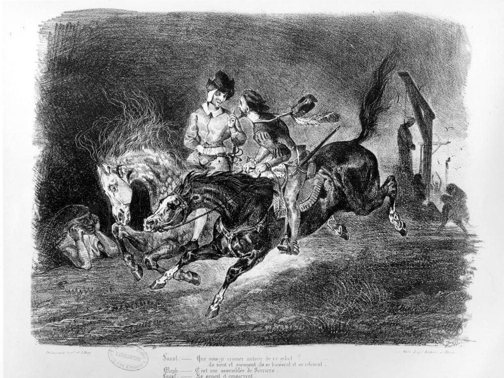 Mephistopheles And Faust Riding In The Night, Illustration For Faust By Goethe By Ferdinand Victor Eugene Delacroix Phoenix 4x3