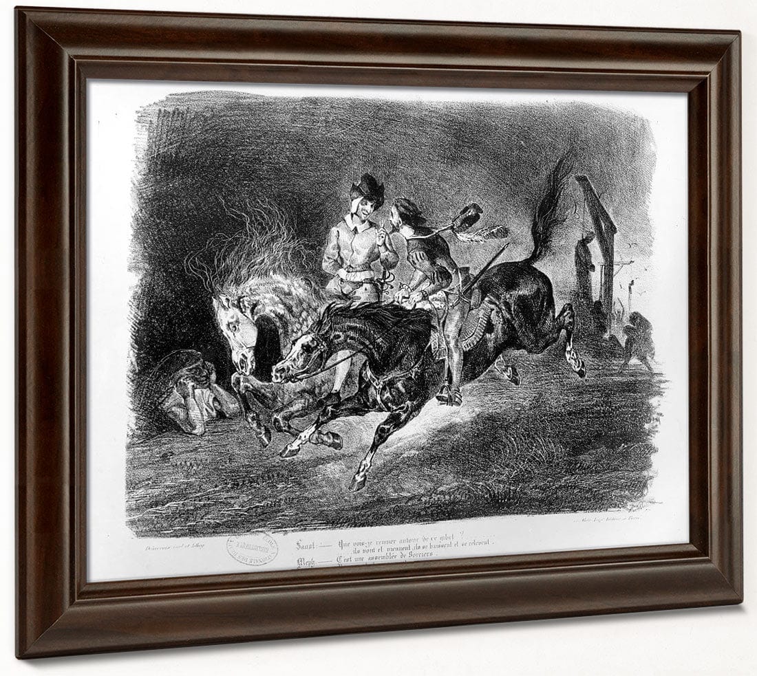 Mephistopheles And Faust Riding In The Night, Illustration For Faust By Goethe By Ferdinand Victor Eugene Delacroix Phoenix 4x3
