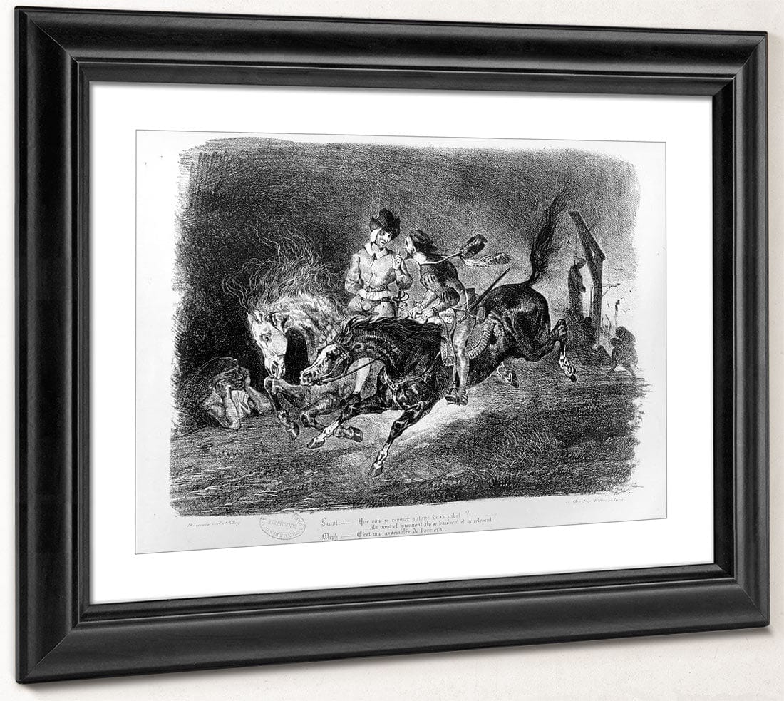 Mephistopheles And Faust Riding In The Night, Illustration For Faust By Goethe By Ferdinand Victor Eugene Delacroix Phoenix 4x3