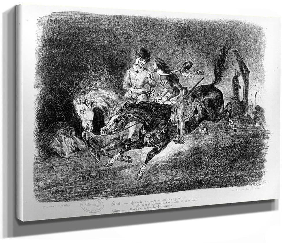Mephistopheles And Faust Riding In The Night, Illustration For Faust By Goethe By Ferdinand Victor Eugene Delacroix Phoenix 4x3