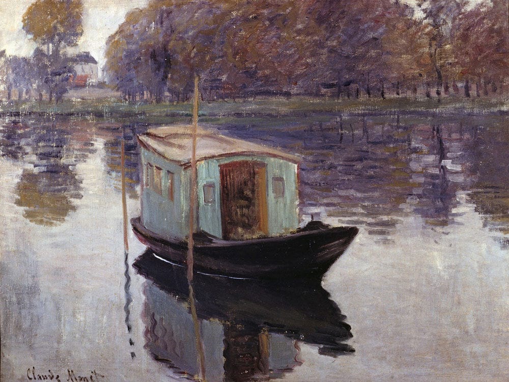 Monet's Studio Boat By Claude Monet Phoenix 4x3