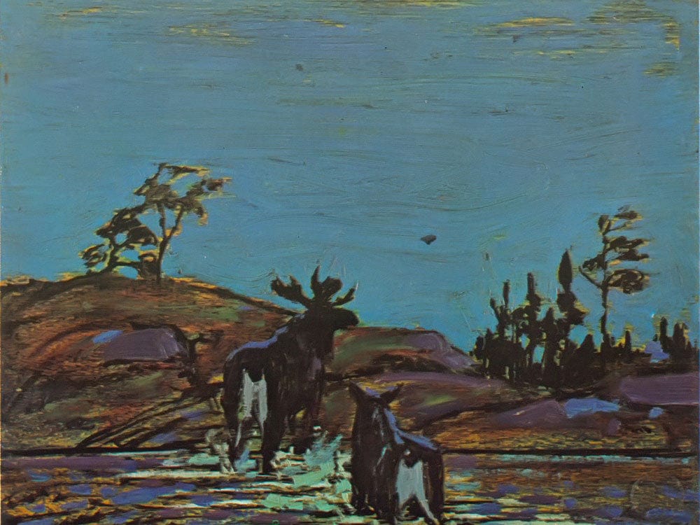 Moose At Night 2 By Tom Thomson Phoenix 4x3