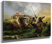 Moroccan Horsemen In Military Action By Ferdinand Victor Eugene Delacroix Phoenix 4x3