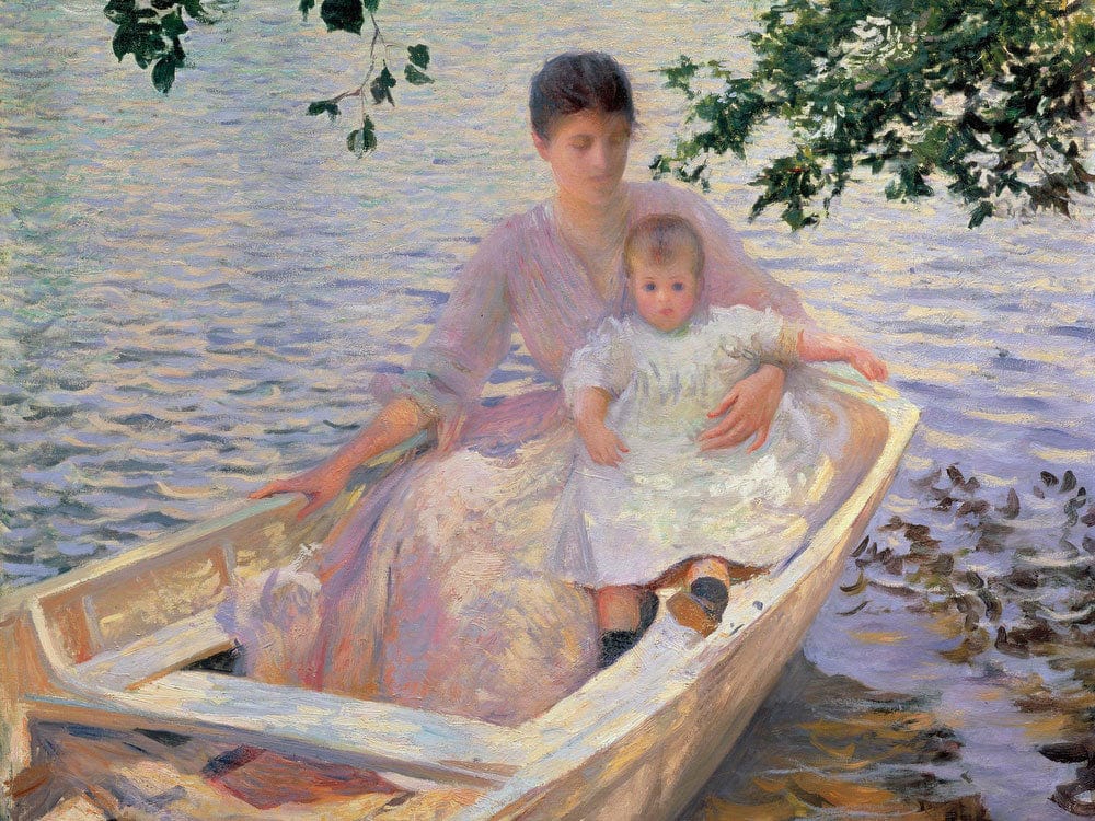 Mother And Child In A Boat By Edmund Charles Tarbell Phoenix 4x3