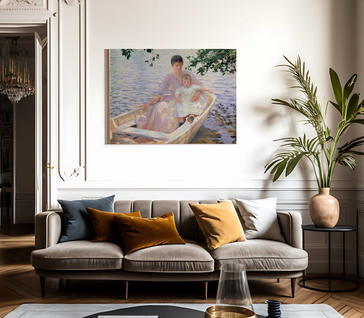 Mother And Child In A Boat By Edmund Charles Tarbell Phoenix 4x3