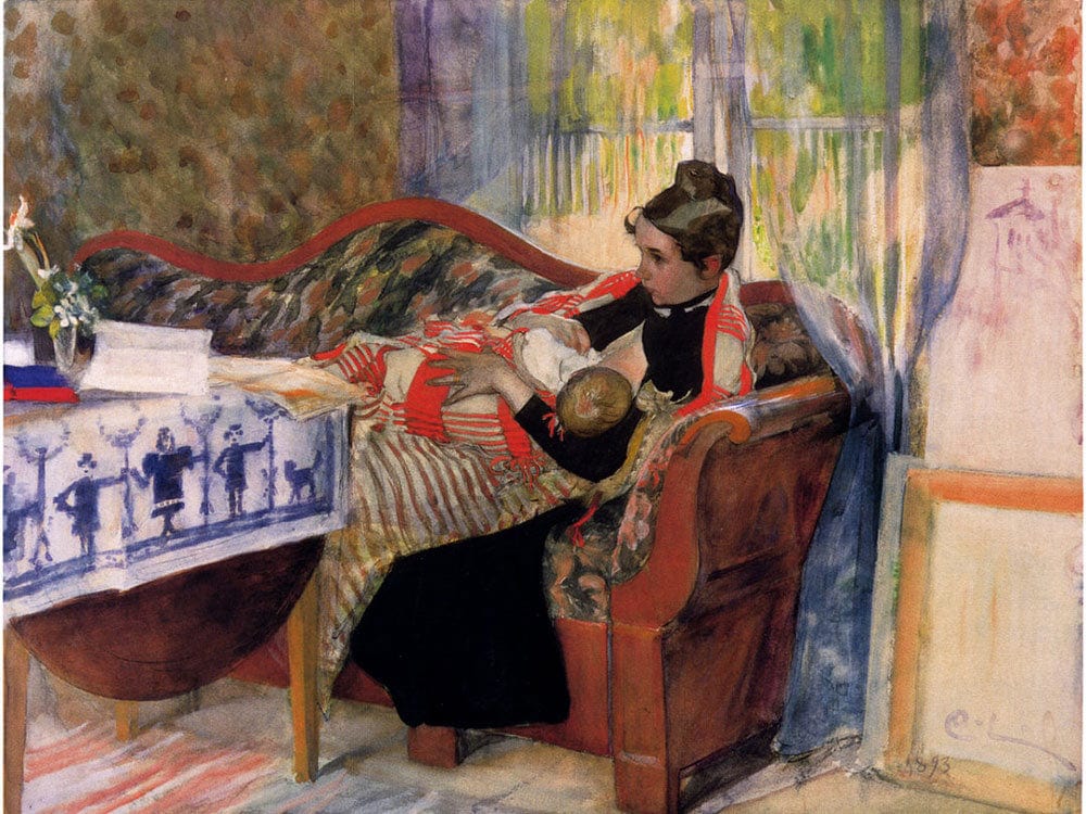 Mother Thoughts (Karin With Brita At Her Breast)) By Carl Larsson Phoenix 4x3