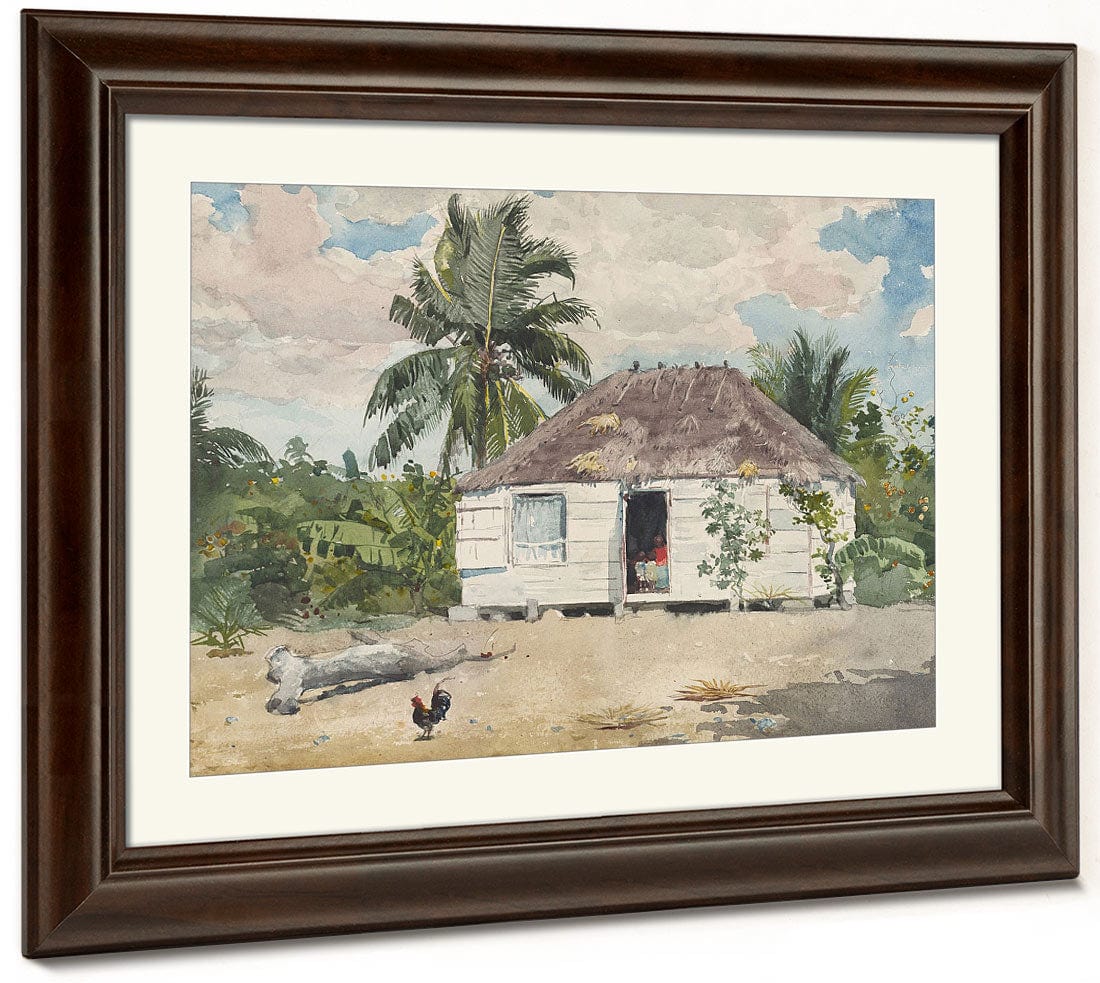 Native Huts, Nassau By Winslow Homer Phoenix 4x3