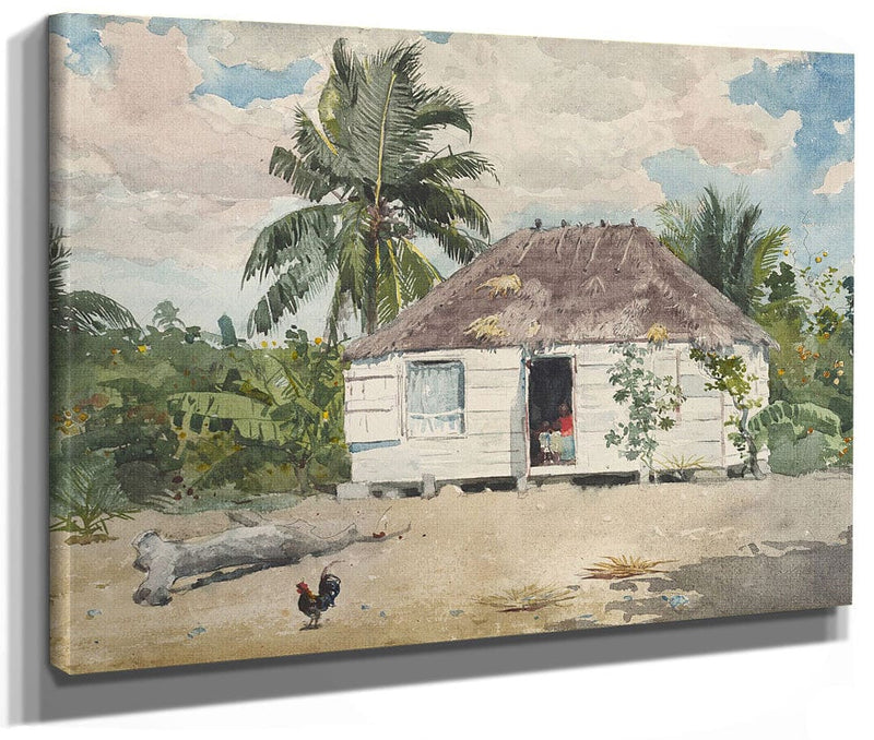 Native Huts, Nassau By Winslow Homer Phoenix 4x3