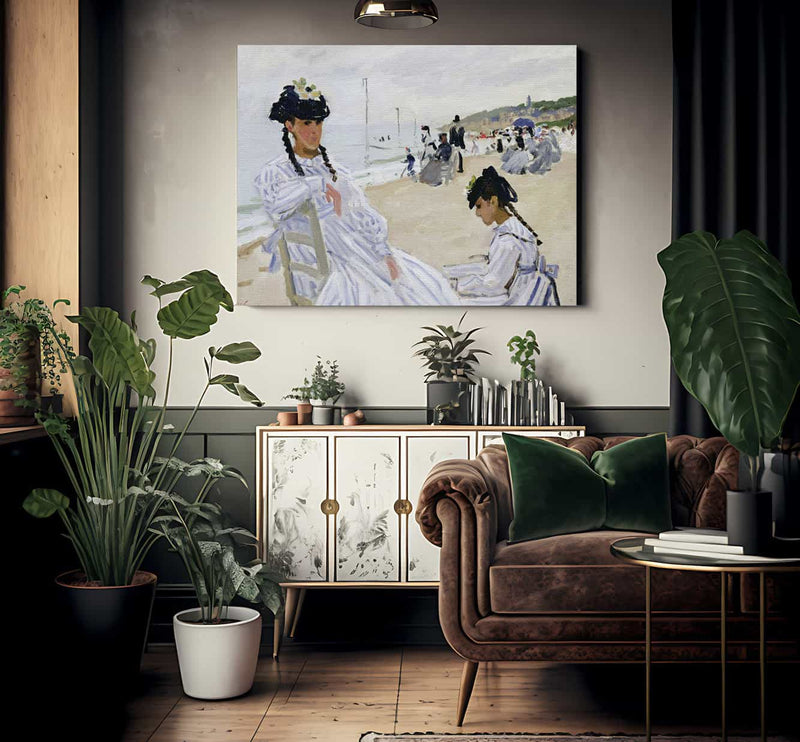 On The Beach At Trouville By Claude Monet Phoenix 4x3