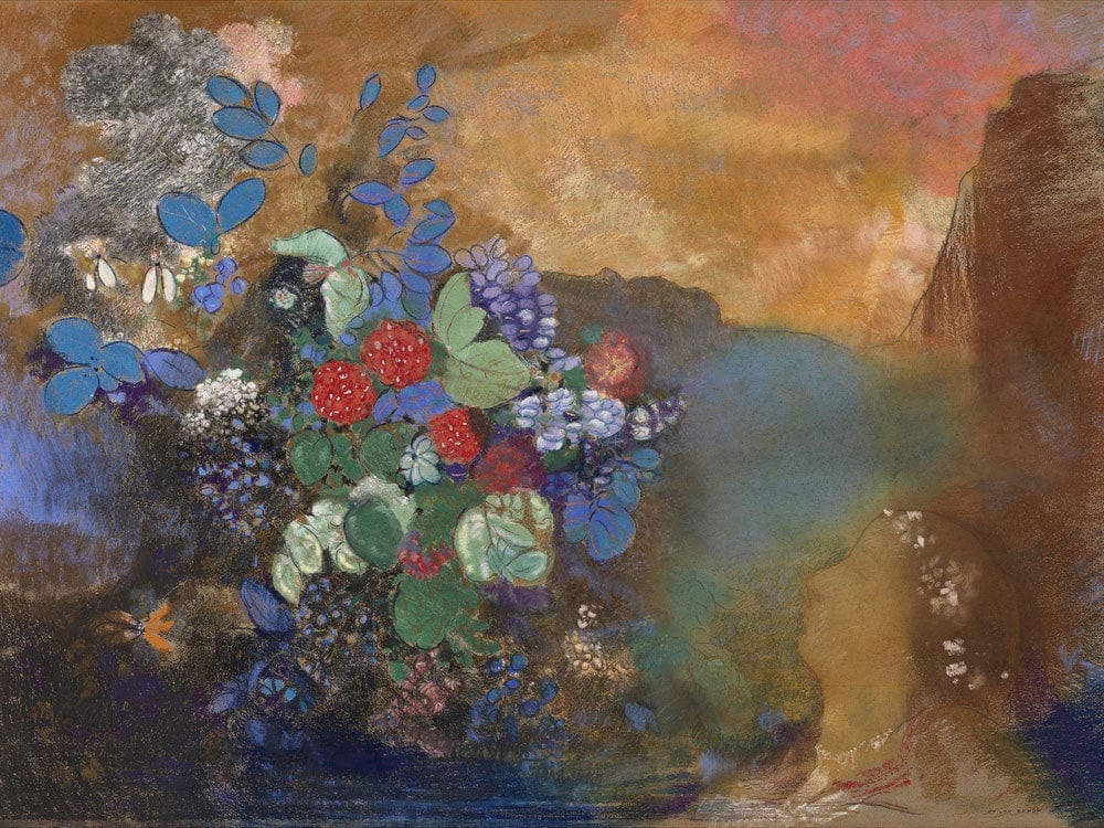 Ophelia Among The Flowers By Odilon Redon Phoenix 4x3
