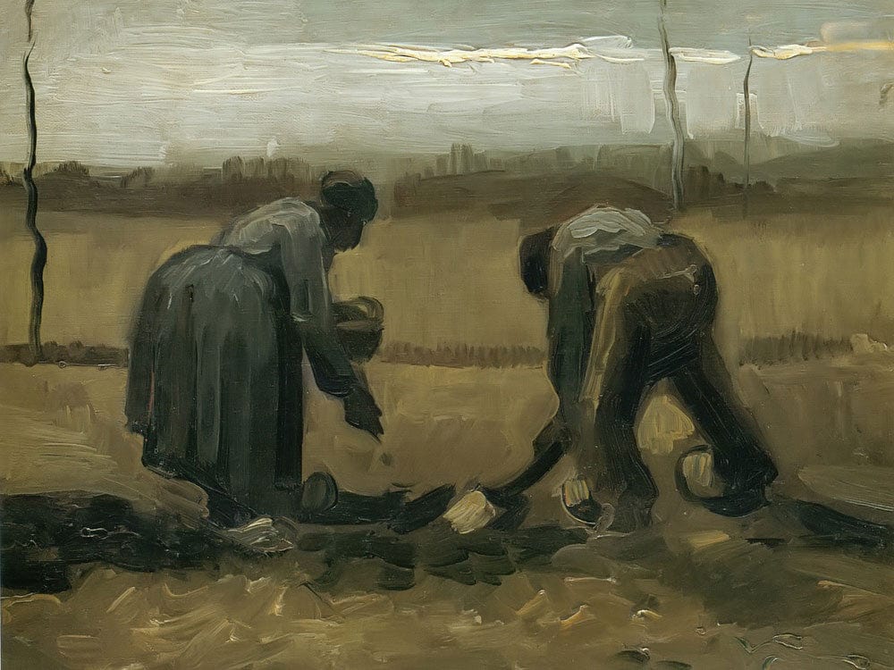 Peasant And Peasant Woman Planting Potatoes By Vincent Van Gogh Phoenix 4x3