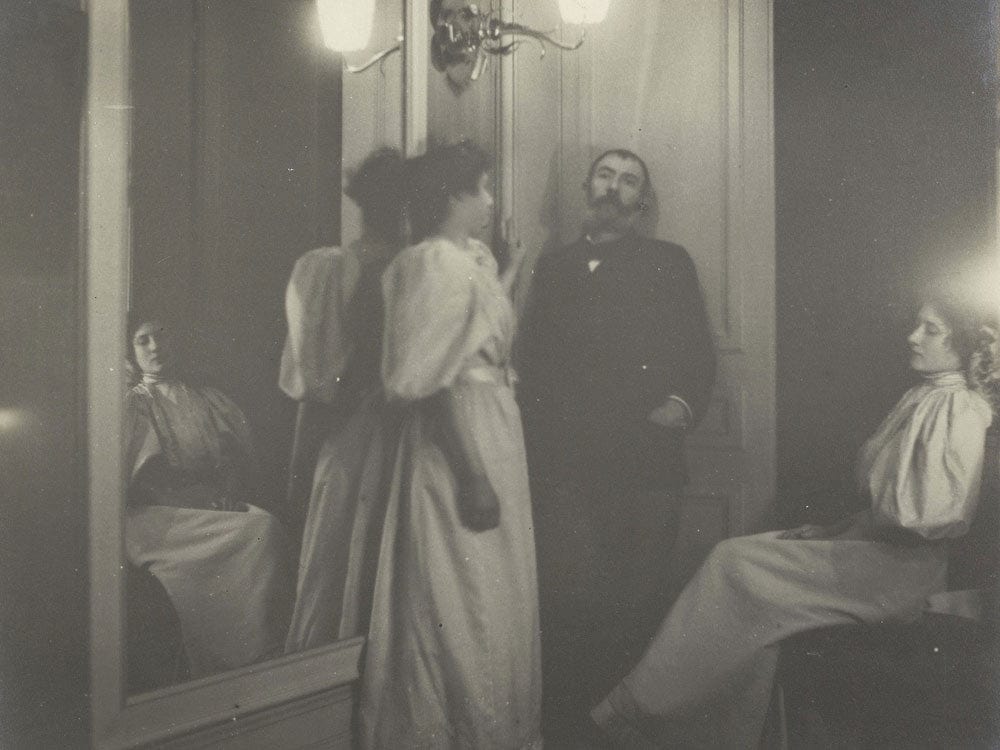 Portrait Of Henry Lerolle With Two Of His Daughters, Yvonne And Christine And A Mirror By Edgar Degas Phoenix 4x3