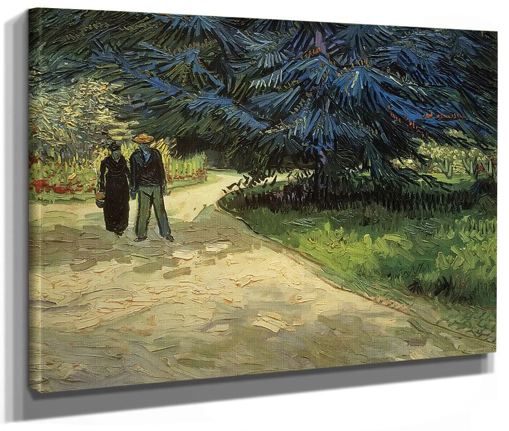 Public Garden With Couple And Blue Fir Tree The Poet's Garden Iii By Vincent Van Gogh Phoenix 4x3