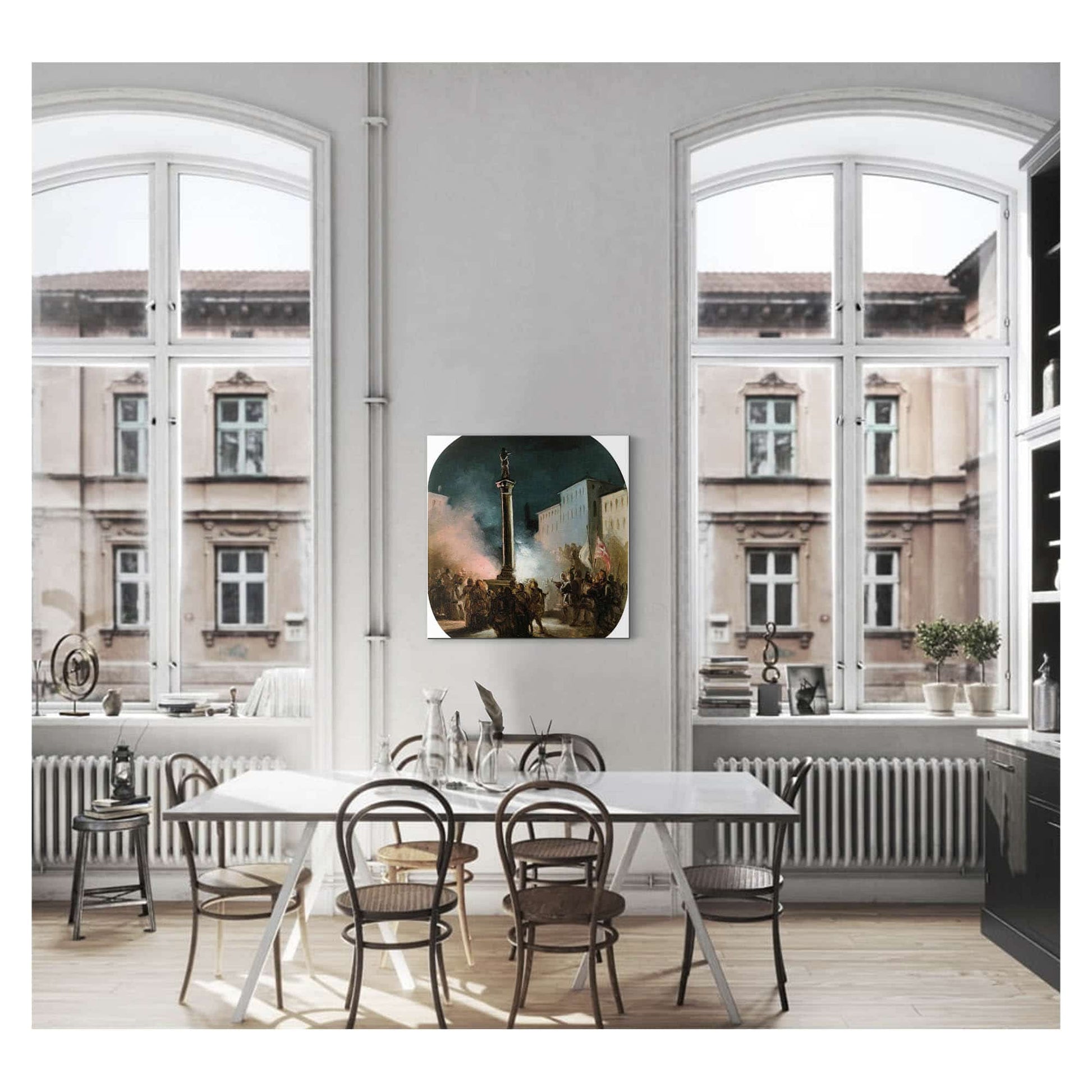 Piazza Colonna Rome by Ippolito Caffi