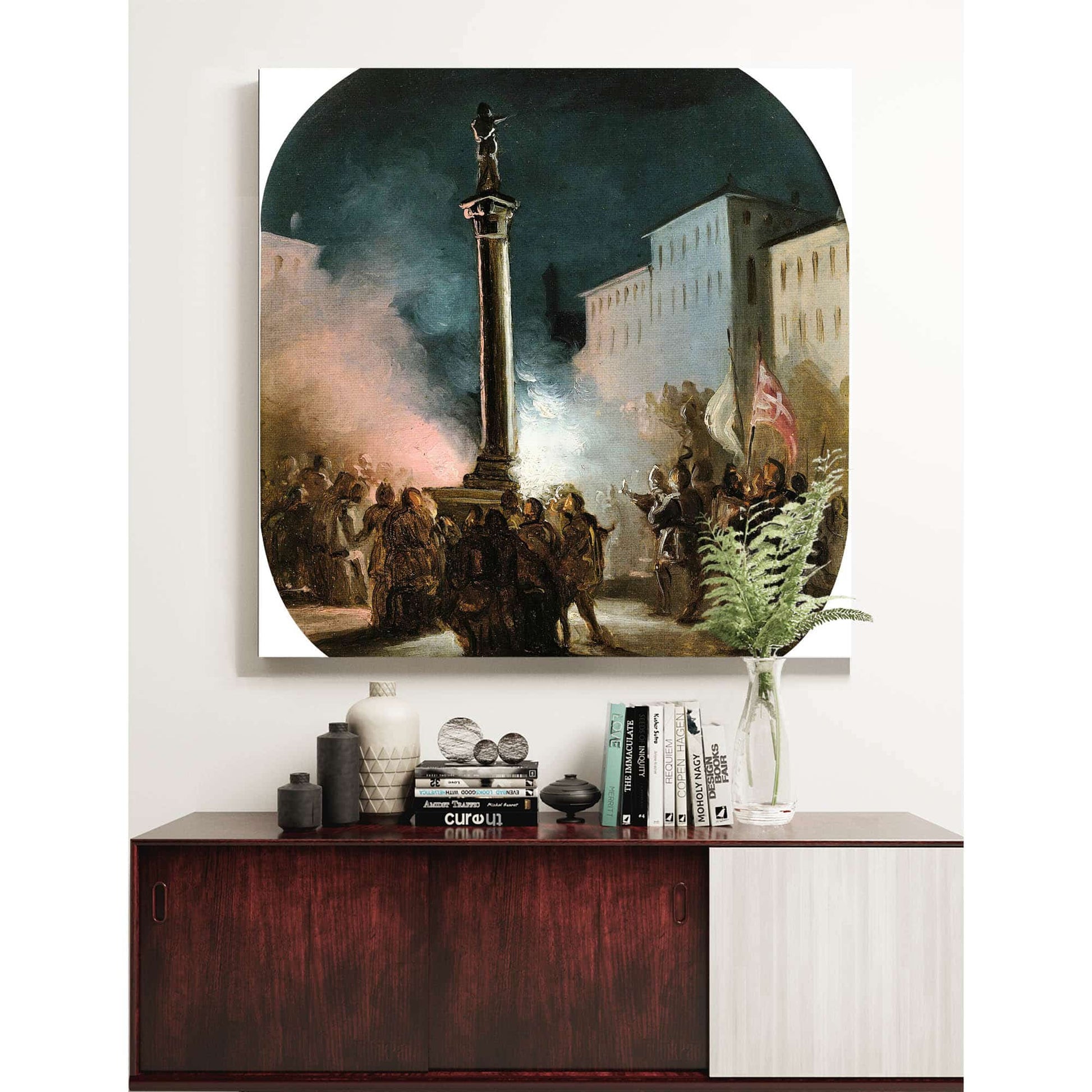 Piazza Colonna Rome by Ippolito Caffi