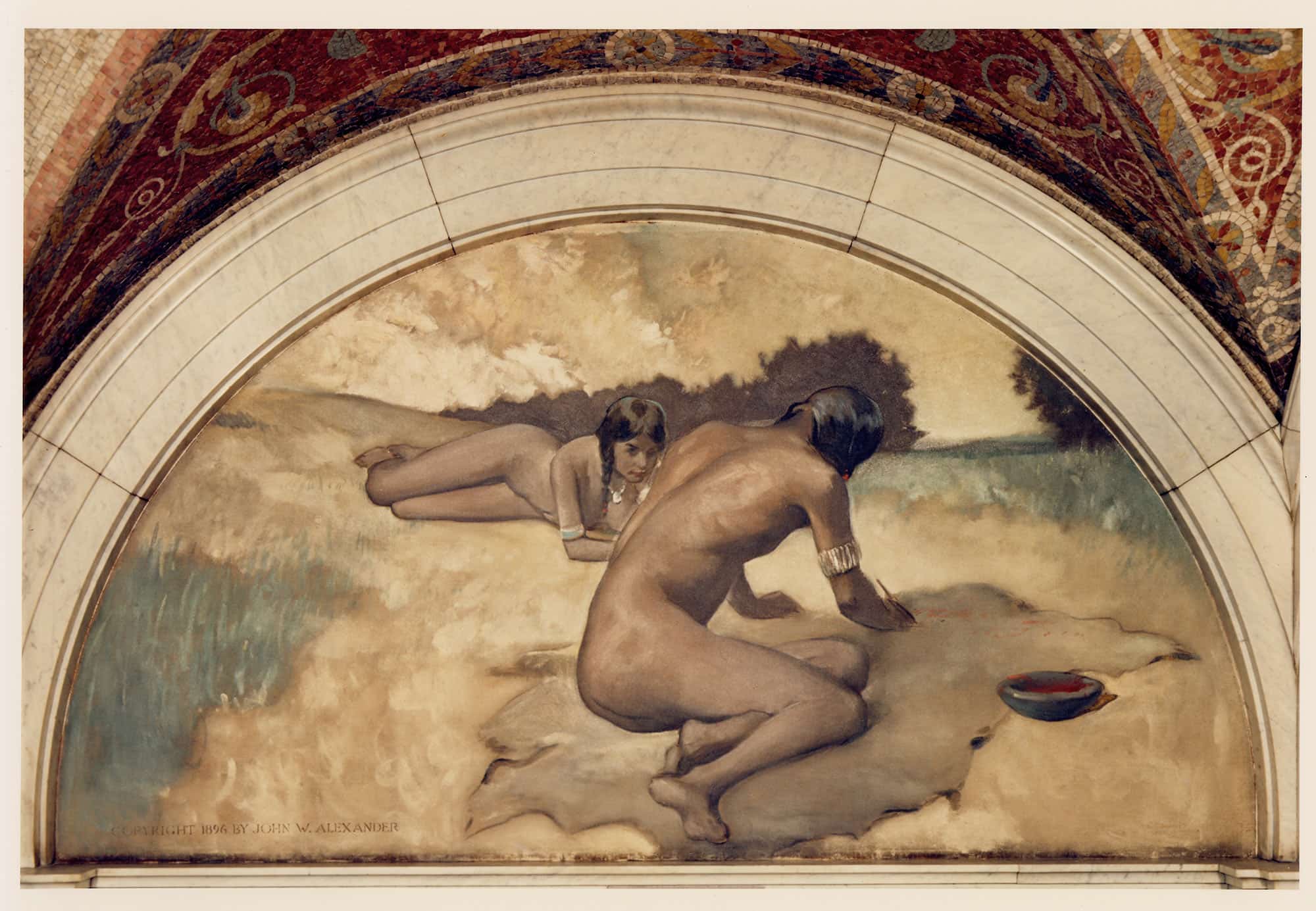 Picture Writing Mural In Evolution Of The Book Series by John White Alexander