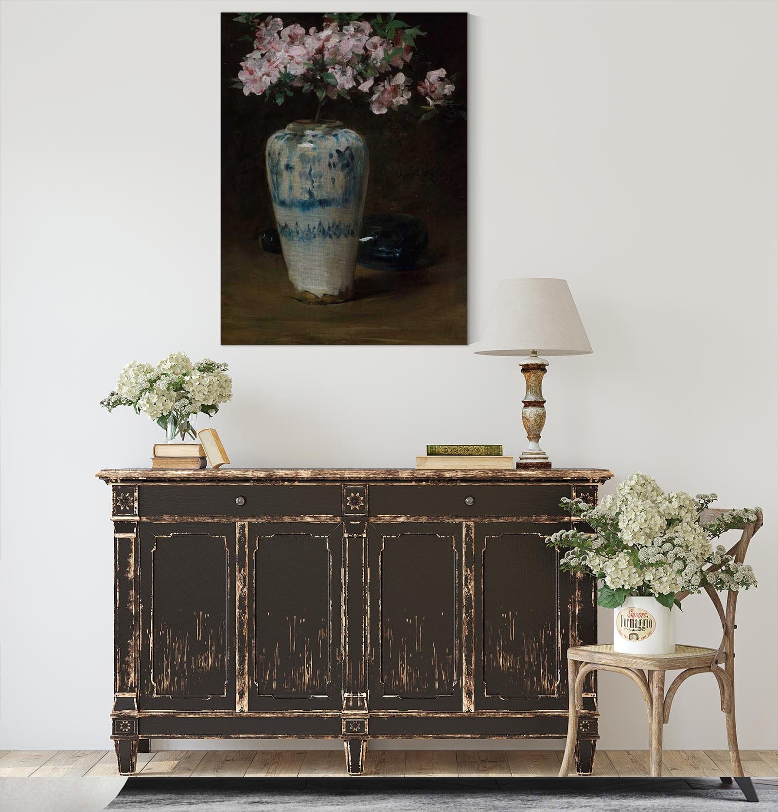 Pink Azalea Chinese Vase   by William Merritt Chase